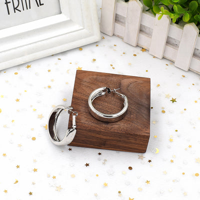 HUANZHI 2019 New Minimalist Gold Metal Large Circle Geometric Round Big Hoop Earrings for Women Girl Wedding Party Jewelry