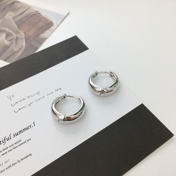 HUANZHI 2019 New Minimalist Gold Metal Large Circle Geometric Round Big Hoop Earrings for Women Girl Wedding Party Jewelry
