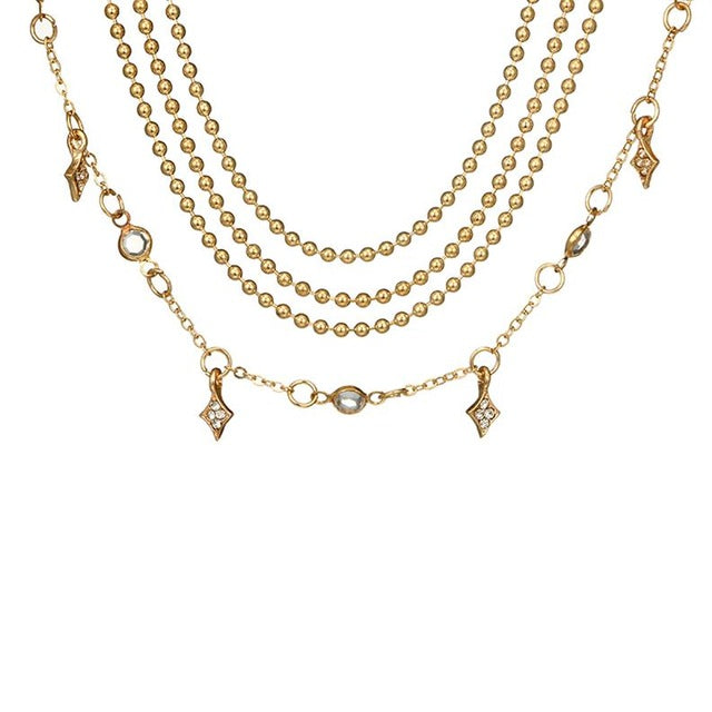 Tocona Bohemian Beads Chain Chokers Necklace Collar for Women Pendant Necklaces Layered Charm Necklace Jewelry 6655