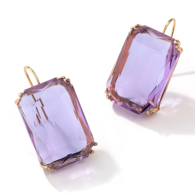 Transparent Resin Pendant Hanging Earring For Women Bohemia Trendy Geometric Square Acrylic Drop Dangle Earrings Wedding Jewelry