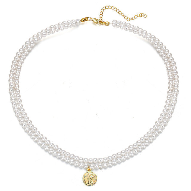 17KM Flower Pearl Necklaces For Women Party Bow Knot Pendant Necklace Fashion Choker Elegant Flower Jewelry Gifts 2020