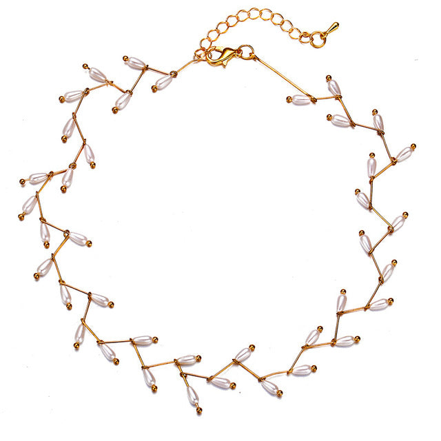 17KM Flower Pearl Necklaces For Women Party Bow Knot Pendant Necklace Fashion Choker Elegant Flower Jewelry Gifts 2020
