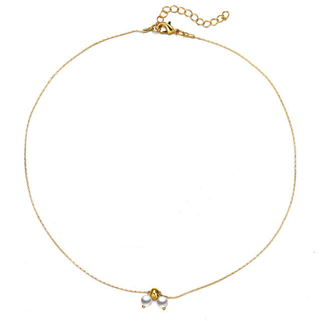 17KM Flower Pearl Necklaces For Women Party Bow Knot Pendant Necklace Fashion Choker Elegant Flower Jewelry Gifts 2020