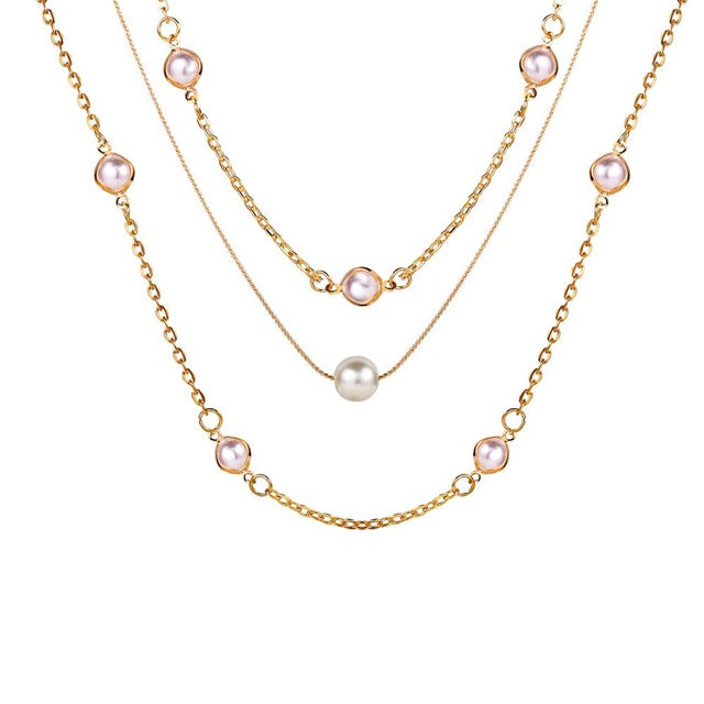 17KM Flower Pearl Necklaces For Women Party Bow Knot Pendant Necklace Fashion Choker Elegant Flower Jewelry Gifts 2020