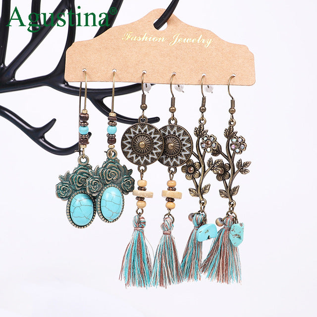 Agustina Earrings Set 2020 New Tassel Earrings Jewelry Boho Women Bohemian Drop Long Earrings Earring Handmade Fringe Statement