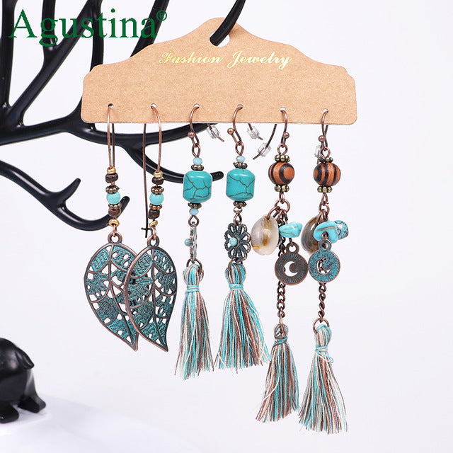 Agustina Earrings Set 2020 New Tassel Earrings Jewelry Boho Women Bohemian Drop Long Earrings Earring Handmade Fringe Statement