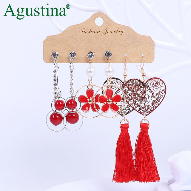 Agustina Earrings Set 2020 New Tassel Earrings Jewelry Boho Women Bohemian Drop Long Earrings Earring Handmade Fringe Statement