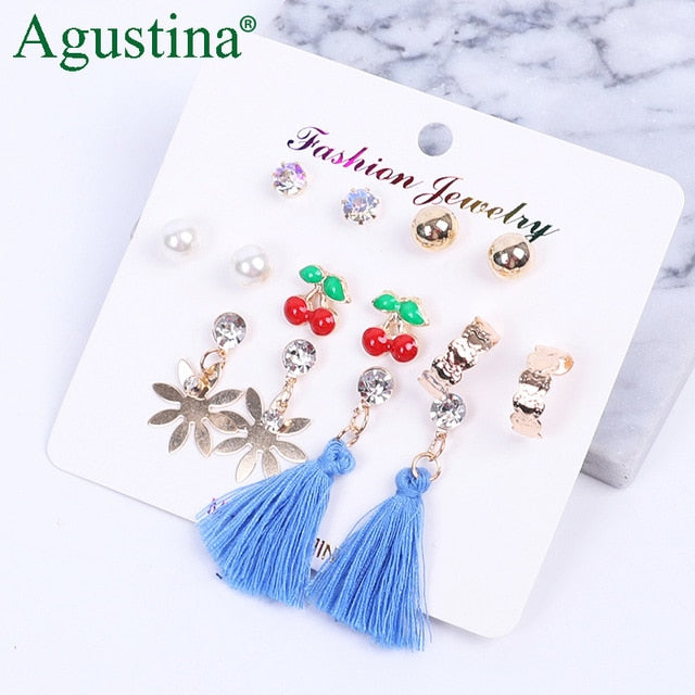 Agustina Earrings Set 2020 New Tassel Earrings Jewelry Boho Women Bohemian Drop Long Earrings Earring Handmade Fringe Statement