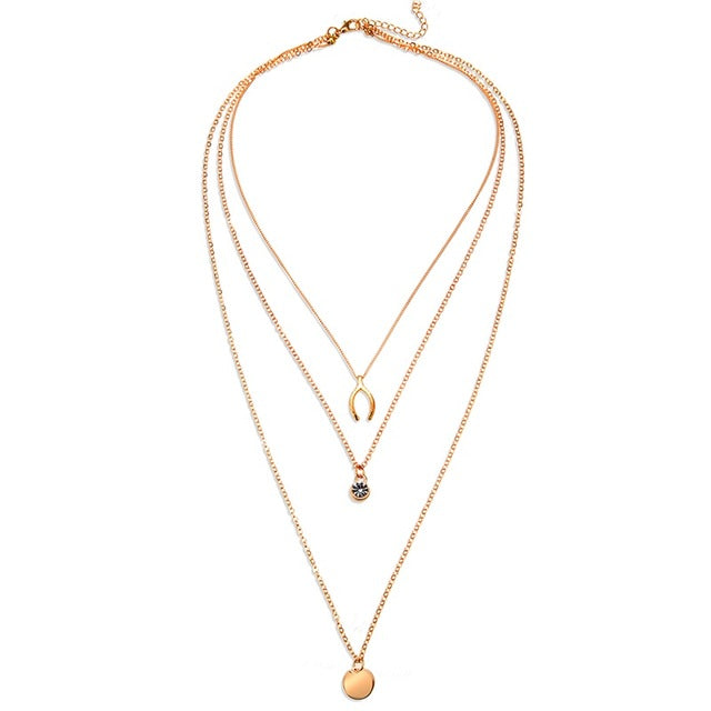 Crystal Heart Necklace Pendant Female Short Gold Chain Necklace Pendant Necklace Crystal Heart Necklace Chocker neck