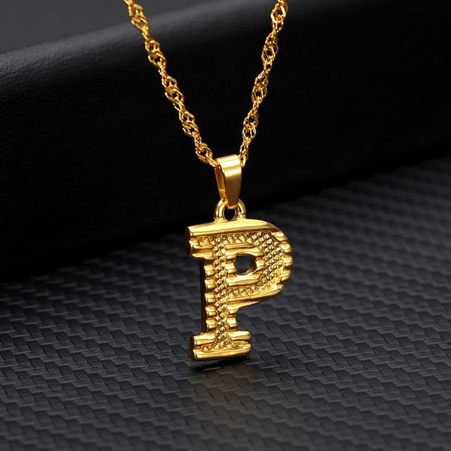Tiny Gold Initial Letter Necklace For Women Stainless Steel A-Z Alphabet Pendant Necklace Jewelry Christmas Gifts Bijoux Femme