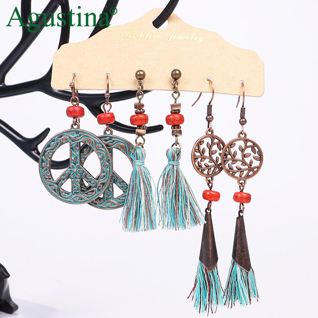 Agustina Earrings Set 2020 New Tassel Earrings Jewelry Boho Women Bohemian Drop Long Earrings Earring Handmade Fringe Statement