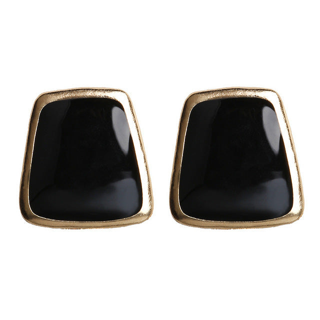 5Colors Black/White Enamel Korean Stud Earrings For Women 2019 Fashion Jewlery Simple Female Earring Oorbellen Aretes De Mujer