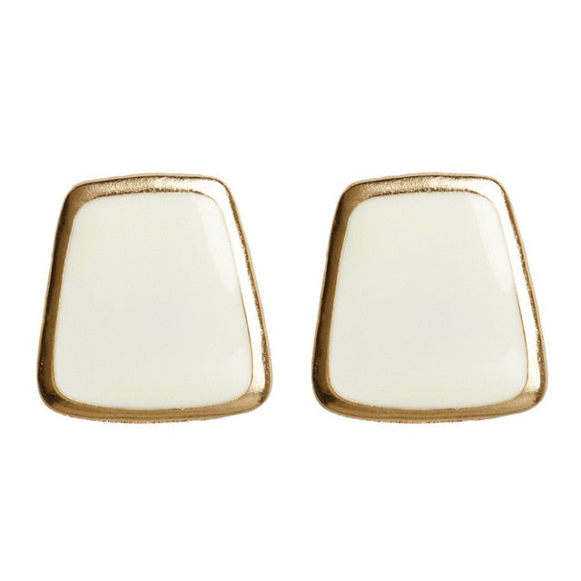 5Colors Black/White Enamel Korean Stud Earrings For Women 2019 Fashion Jewlery Simple Female Earring Oorbellen Aretes De Mujer