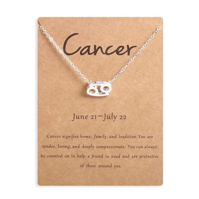 Ailodo Men Women 12 Horoscope Zodiac Sign Gold Pendant Necklace Aries Leo 12 Constellations Jewelry Kids Christmas Gifts 19NOV91