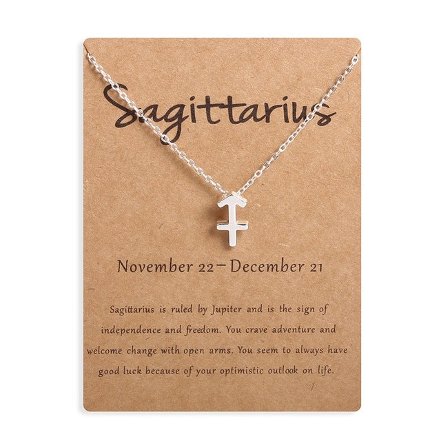 Ailodo Men Women 12 Horoscope Zodiac Sign Gold Pendant Necklace Aries Leo 12 Constellations Jewelry Kids Christmas Gifts 19NOV91