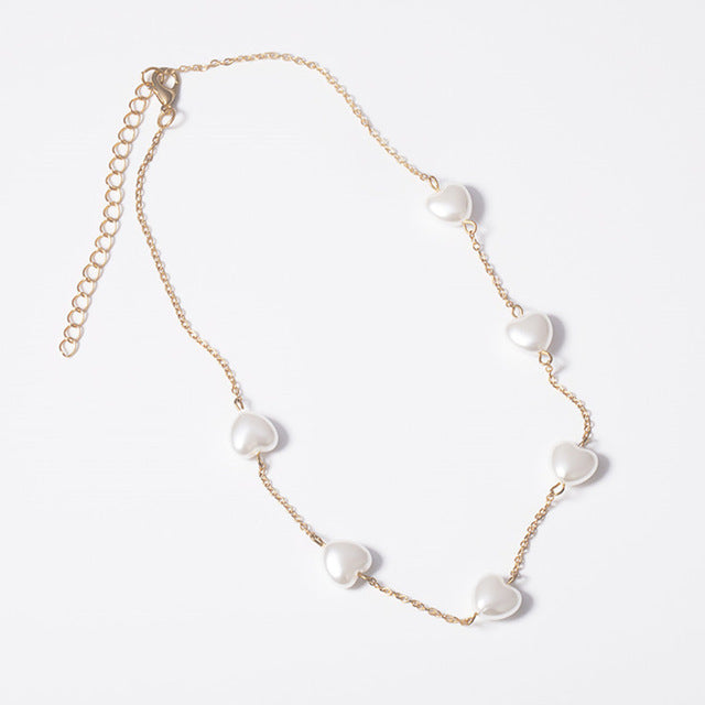 Gothic Baroque Pearl Pendant Choker Necklace for Women Wedding Punk Big Bead Lariat Gold Color Long Chain Necklace Jewelry