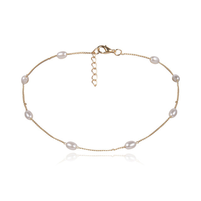 Gothic Baroque Pearl Pendant Choker Necklace for Women Wedding Punk Big Bead Lariat Gold Color Long Chain Necklace Jewelry
