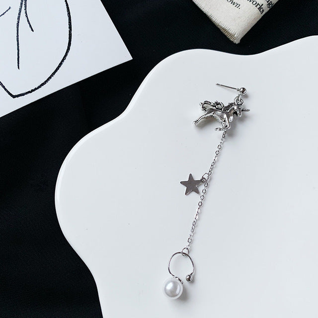 1PC European Style Egirl Fashion Vintage Long Chain Cross Zipper Drop Earrings For Men Women Party Punk Bff Jewelry Gift Brincos