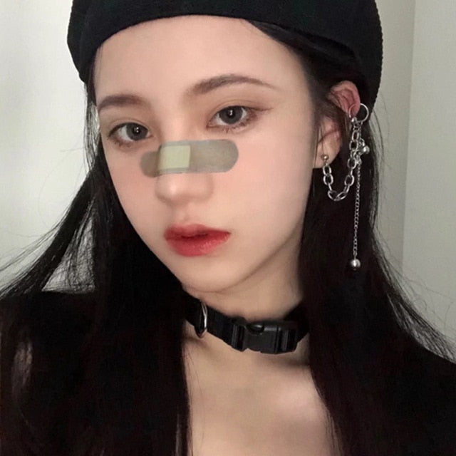 1PC European Style Egirl Fashion Vintage Long Chain Cross Zipper Drop Earrings For Men Women Party Punk Bff Jewelry Gift Brincos