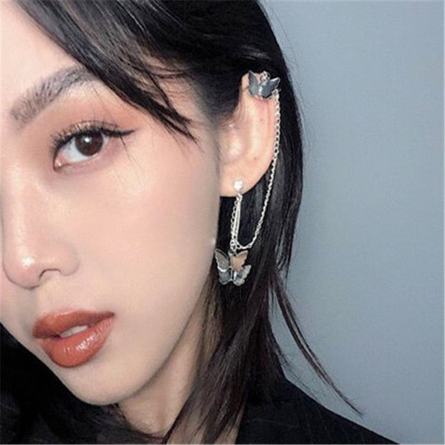 1PC European Style Egirl Fashion Vintage Long Chain Cross Zipper Drop Earrings For Men Women Party Punk Bff Jewelry Gift Brincos