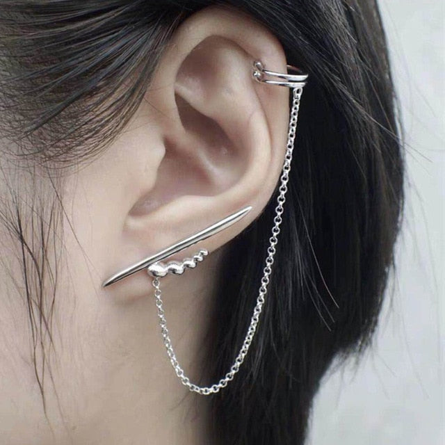 1PC European Style Egirl Fashion Vintage Long Chain Cross Zipper Drop Earrings For Men Women Party Punk Bff Jewelry Gift Brincos