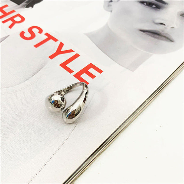 Peri'sBox Gold Statement Dome Ring for Women Big Large Open Finger Ring Chunky Dome Wide Ring Jewelry New Hot