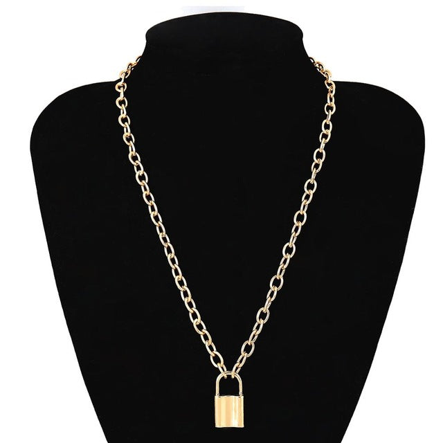 Ingemark Multi Layer Lover Lock Pendant Choker Necklace Steampunk Padlock Heart Chain Necklace Collier Best Couple Jewelry Gift