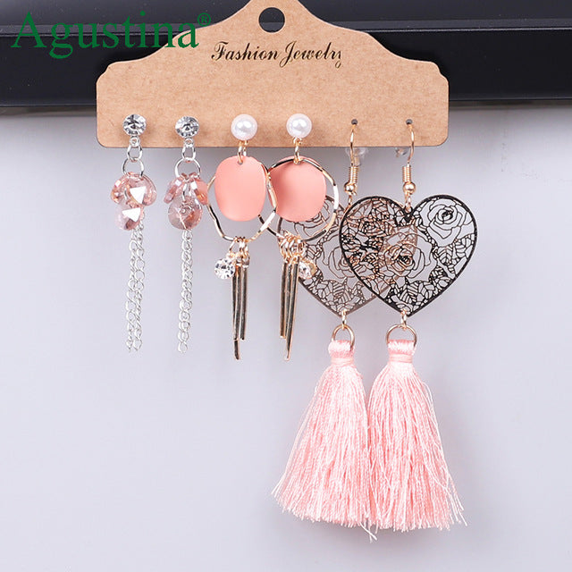 Agustina Earrings Set 2020 New Tassel Earrings Jewelry Boho Women Bohemian Drop Long Earrings Earring Handmade Fringe Statement
