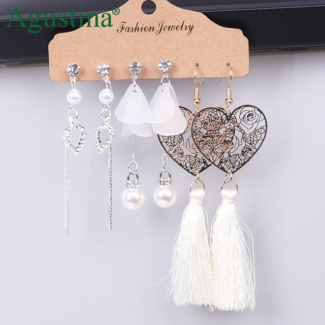 Agustina Earrings Set 2020 New Tassel Earrings Jewelry Boho Women Bohemian Drop Long Earrings Earring Handmade Fringe Statement