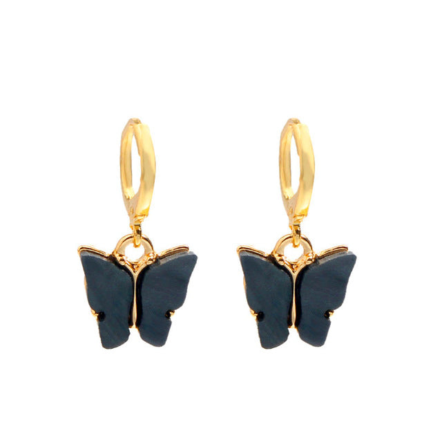 Flatfoosie New Fashion Women Butterfly Drop Earrings Animal Sweet Colorful Acrylic Earrings 2019 Statement Girls Party Jewelry