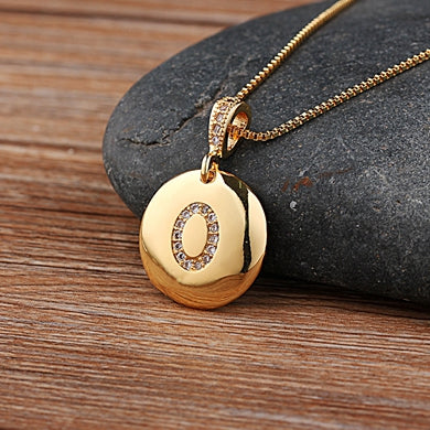 Top Quality Women Girls Initial Letter Necklace Gold 26 Letters Charm Necklaces Pendants Copper CZ Jewelry Personal Necklace