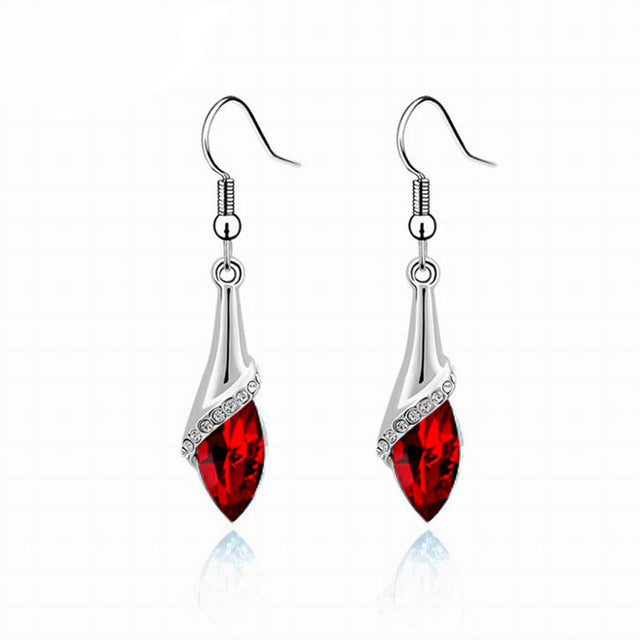 Classic Elegant Long Earrings For Women Fashion Geometric Crystal Gold Color Water Drop Earring Brincos Bijoux Jewelry