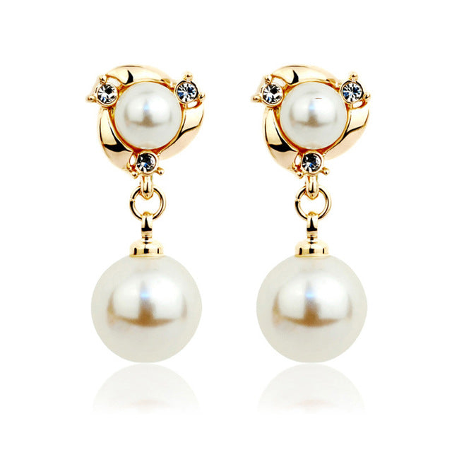 Classic Elegant Long Earrings For Women Fashion Geometric Crystal Gold Color Water Drop Earring Brincos Bijoux Jewelry