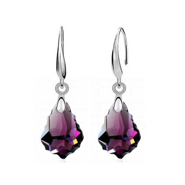Classic Elegant Long Earrings For Women Fashion Geometric Crystal Gold Color Water Drop Earring Brincos Bijoux Jewelry