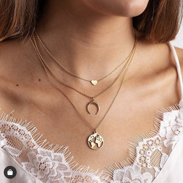17KM 2020 Elegant Flower Pearl Choker Necklaces For Women Gold Coin Bow Knot Pendant Necklace Long Chain Jewelry Party Gifts
