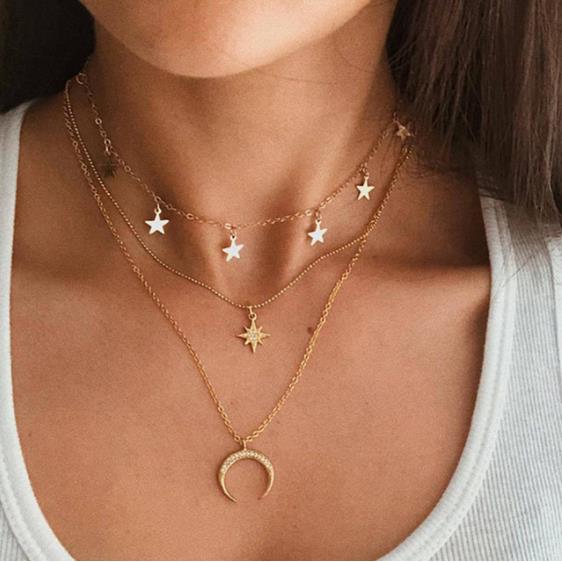 17KM 2020 Elegant Flower Pearl Choker Necklaces For Women Gold Coin Bow Knot Pendant Necklace Long Chain Jewelry Party Gifts