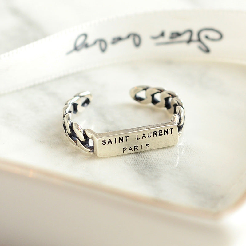 925 Sterling Silver Open Rings For Women Vintage Style Lady Prevent Allergy Sterling-silver-jewelry