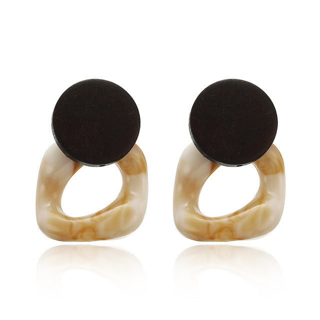 Acrylic Earrings 2019 Big Statement Earrings for Women Resin Oval Square Geometric Drop Dangle Earrings Bohemian Jewelry Gift