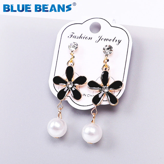 2020 Pearl  Earings for Women Drop Black Earrings Jewelry Fashion Small Earrings High Quality  Earing Pendientes New Women