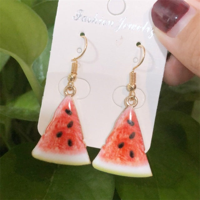 Resin stereo lemon orange earrings long pendant fashion summer fruit jewelry for girls and teenagers gifts wholesale