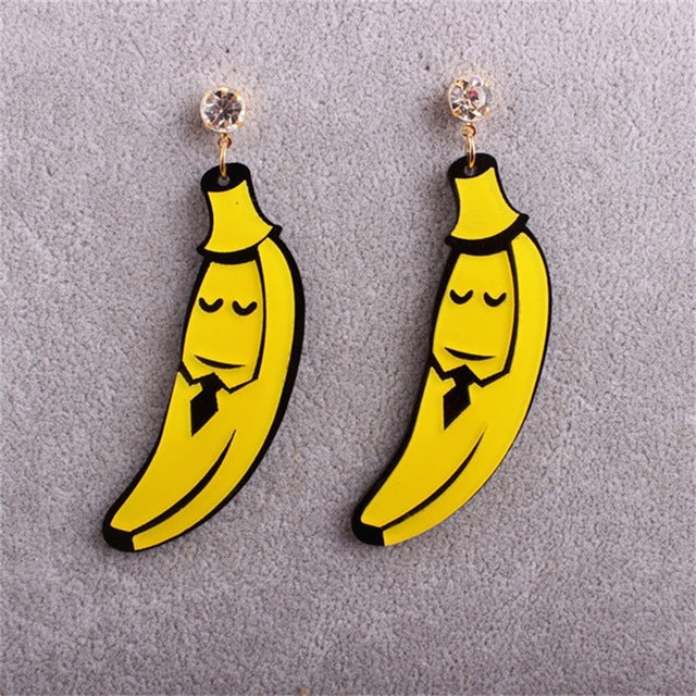 Resin stereo lemon orange earrings long pendant fashion summer fruit jewelry for girls and teenagers gifts wholesale