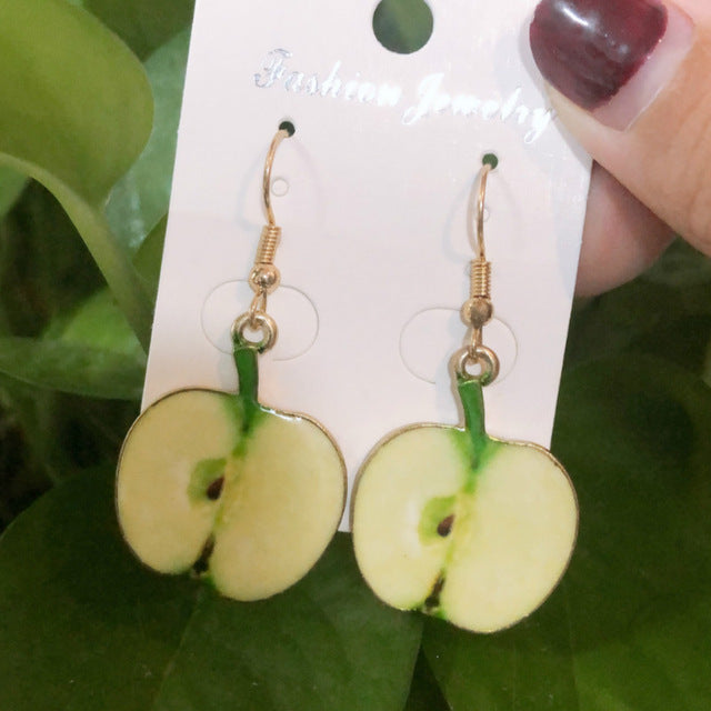 Resin stereo lemon orange earrings long pendant fashion summer fruit jewelry for girls and teenagers gifts wholesale