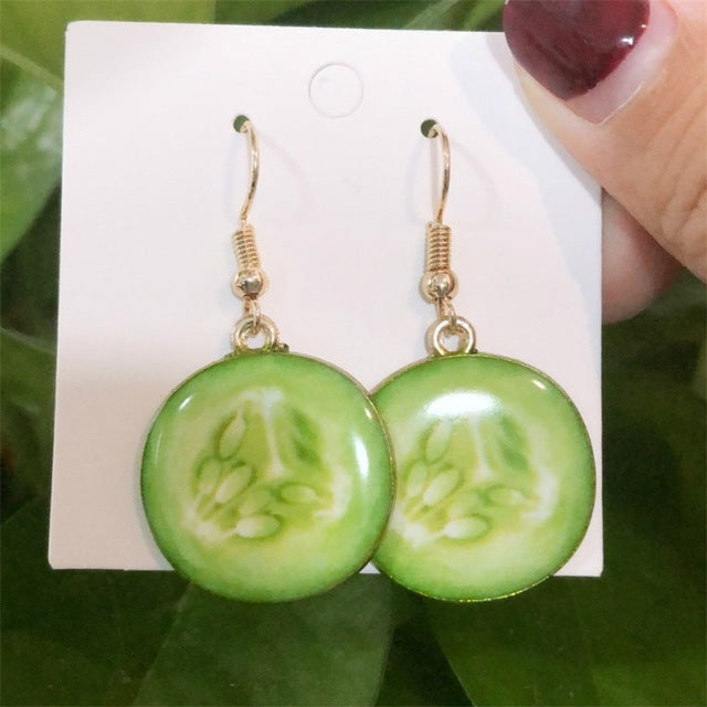 Resin stereo lemon orange earrings long pendant fashion summer fruit jewelry for girls and teenagers gifts wholesale