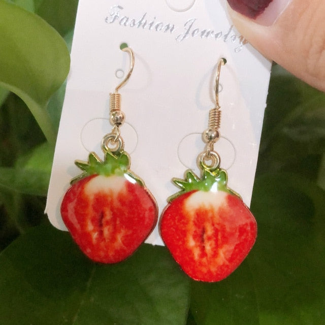 Resin stereo lemon orange earrings long pendant fashion summer fruit jewelry for girls and teenagers gifts wholesale