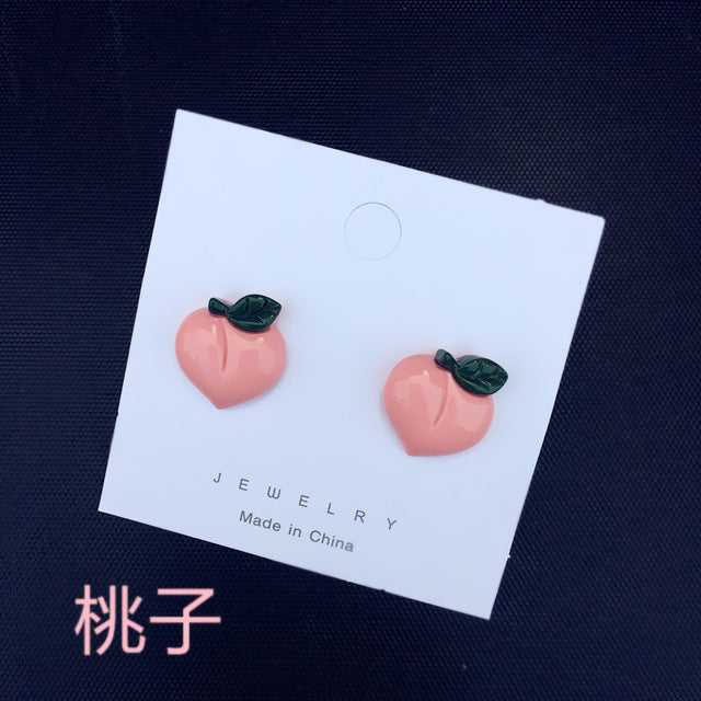 Resin stereo lemon orange earrings long pendant fashion summer fruit jewelry for girls and teenagers gifts wholesale
