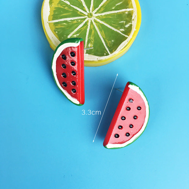 Resin stereo lemon orange earrings long pendant fashion summer fruit jewelry for girls and teenagers gifts wholesale