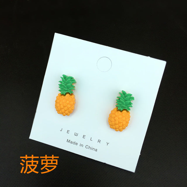Resin stereo lemon orange earrings long pendant fashion summer fruit jewelry for girls and teenagers gifts wholesale