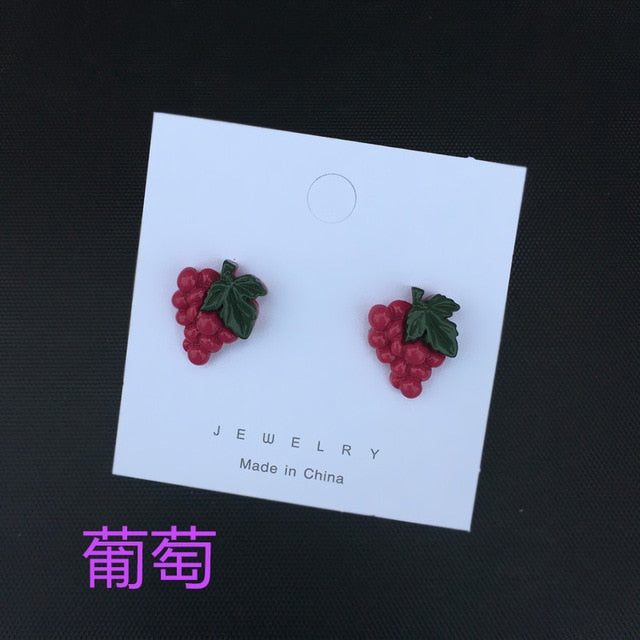 Resin stereo lemon orange earrings long pendant fashion summer fruit jewelry for girls and teenagers gifts wholesale