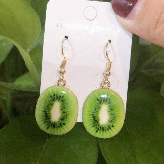 Resin stereo lemon orange earrings long pendant fashion summer fruit jewelry for girls and teenagers gifts wholesale