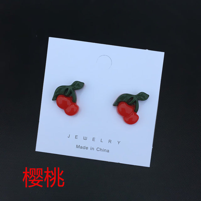 Resin stereo lemon orange earrings long pendant fashion summer fruit jewelry for girls and teenagers gifts wholesale
